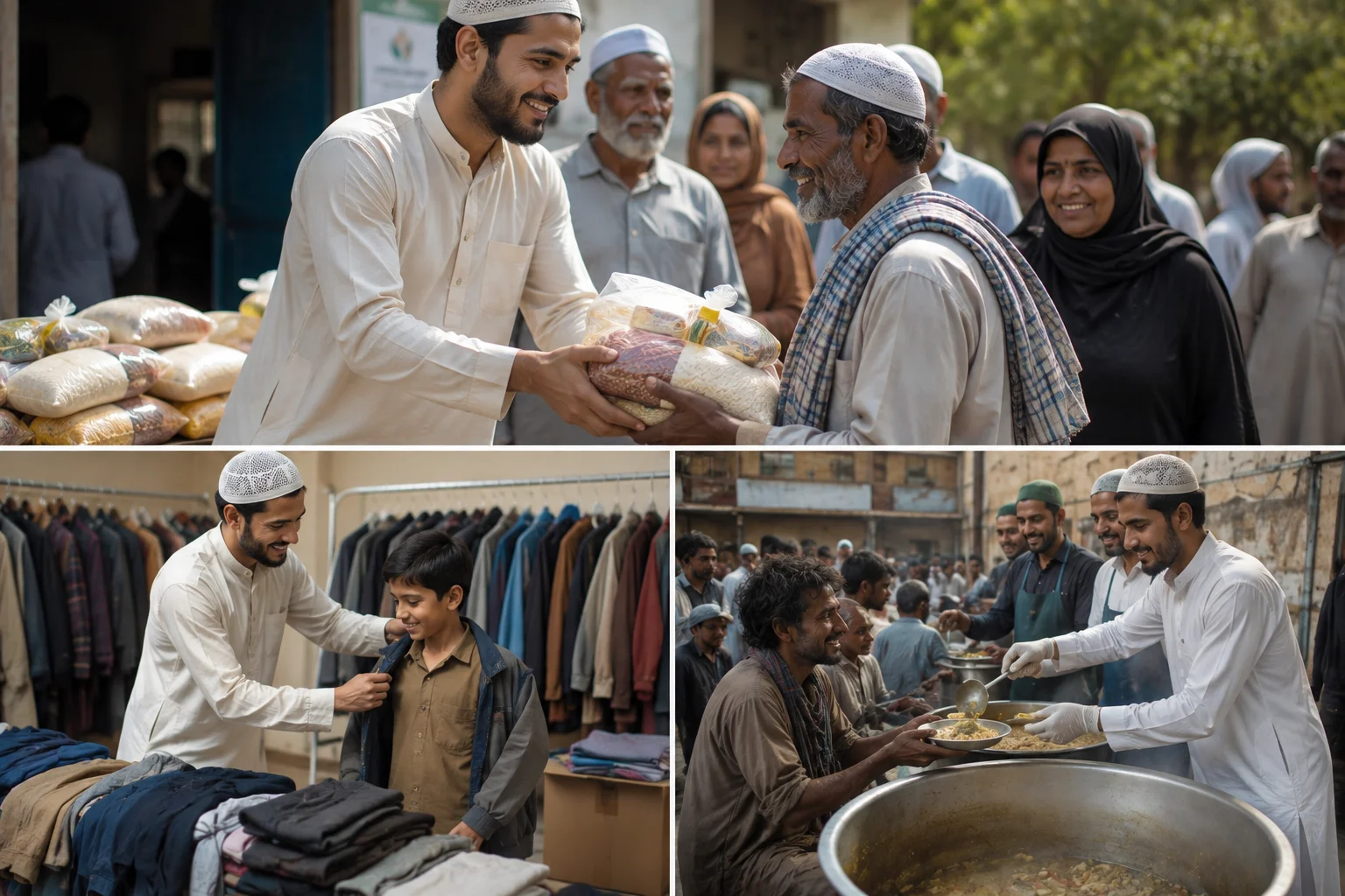 Families receiving food and clothing aid