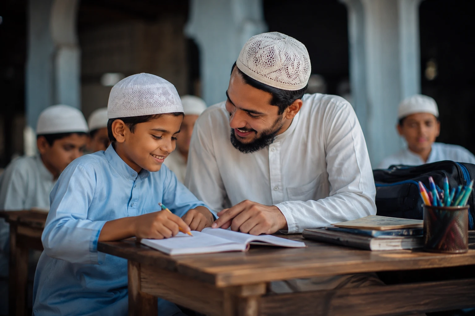 Student receiving education support